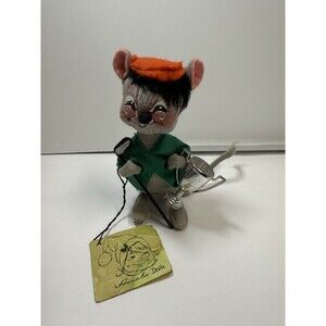Vintage Annalee 1965 Golf Mouse With Orange Hat Green Shirt Trophy And Golf Club